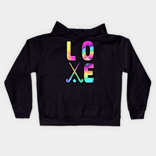 Tie Dye Field Hockey Lover Kids Hoodie